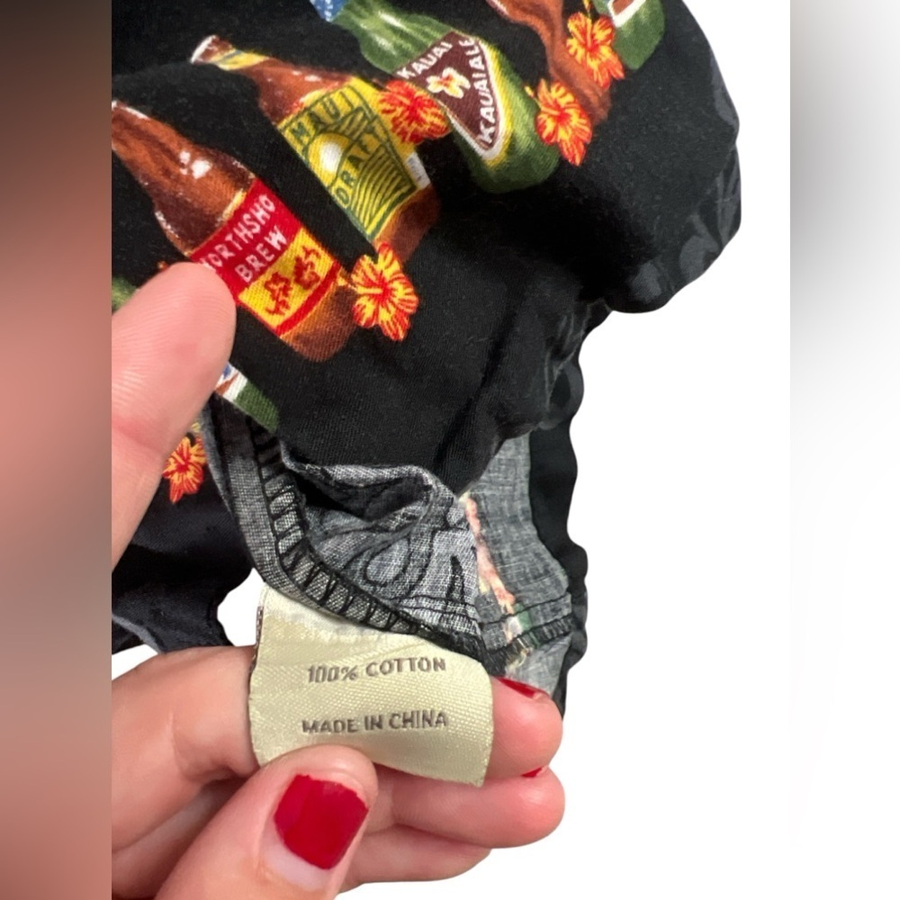 High surf Hawaiian beer short sleeve casual button down shirt - Picture 4 of 5